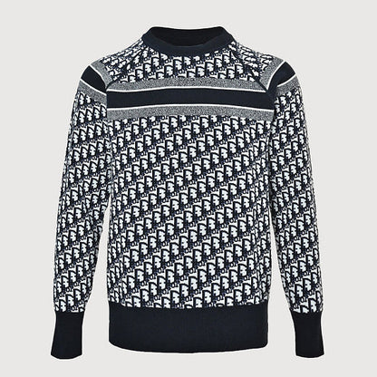 Dior Oblique Jacquard Cashmere Reversible Crewneck Sweater