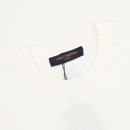 Louis Vuitton LV deconstructed logo embroidered T-shirt