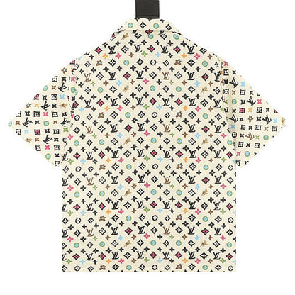 Louis Vuitton Printed Mulberry Silk Short-Sleeve Shirt