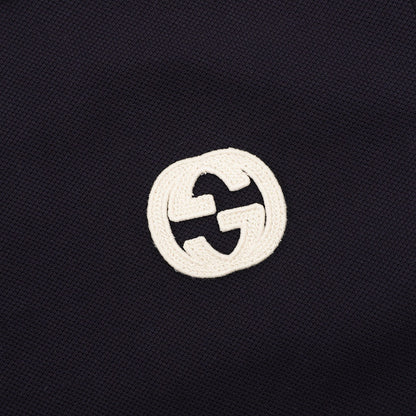 Gucci Short-Sleeve Polo with Embroidered Double G Emblem on the Chest