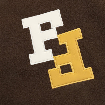 FENDI FF Logo Letter Embroidery Patchwork Baseball Jacket