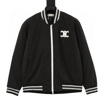 CELINE Letter-Print Padded Baseball Jacket