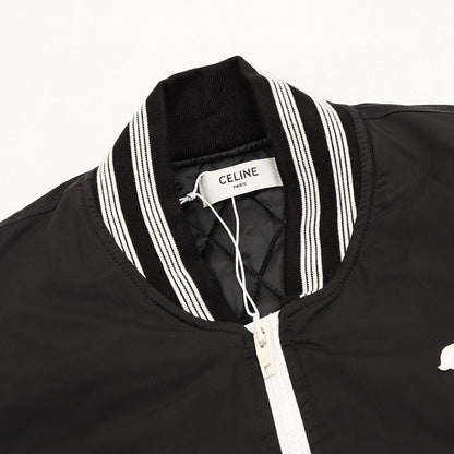 CELINE Letter-Print Padded Baseball Jacket
