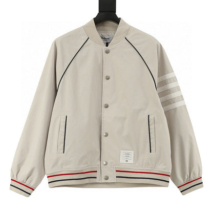 THOM BROWNE Four-Bar Baseball Jacket