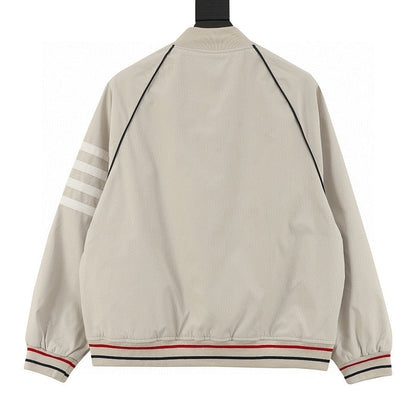 THOM BROWNE Four-Bar Baseball Jacket