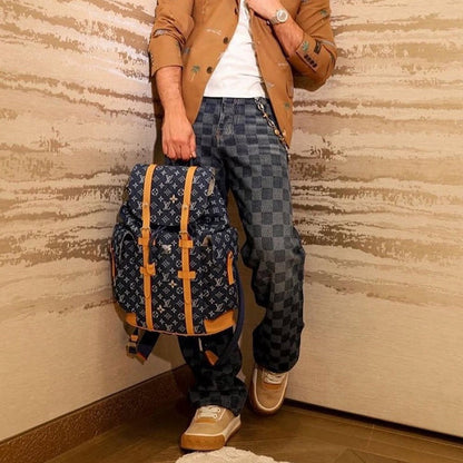 Louis Vuitton Damier-Pattern Denim Skate Trousers