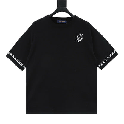 Louis Vuitton Letter Jacquard Knit T-Shirt with Cuff Detail
