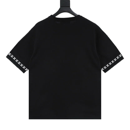 Louis Vuitton Letter Jacquard Knit T-Shirt with Cuff Detail