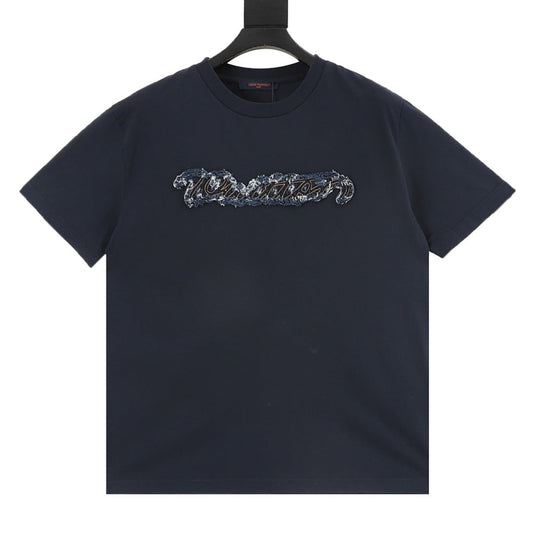 Louis Vuitton Denim Patchwork & Embroidery Short-Sleeve Shirt