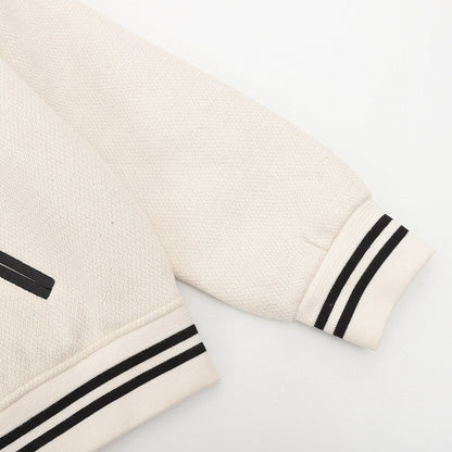 SAINT LAURENT PARIS Classic Leather-Trim Baseball Collar Jacket