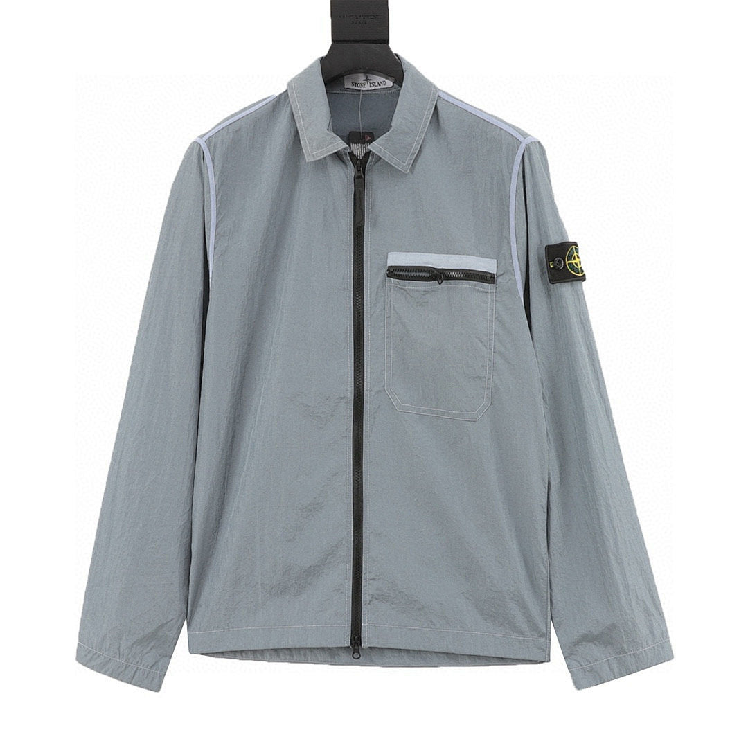 Stone Island Nylon Meta Long-Sleeve Zip Chest-Strap Jacket