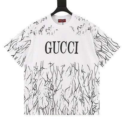 GUCCI 2026 New Arrival: All-Over Digital Print Twig Motif T-Shirt