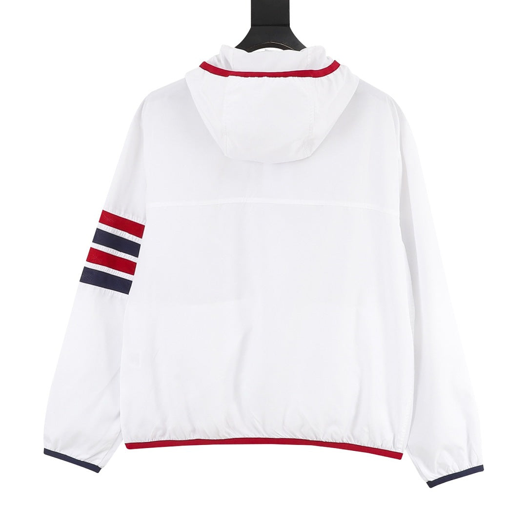 Thom Browne Two-Tone Four-Bar Stripe Sun Protection Jacket