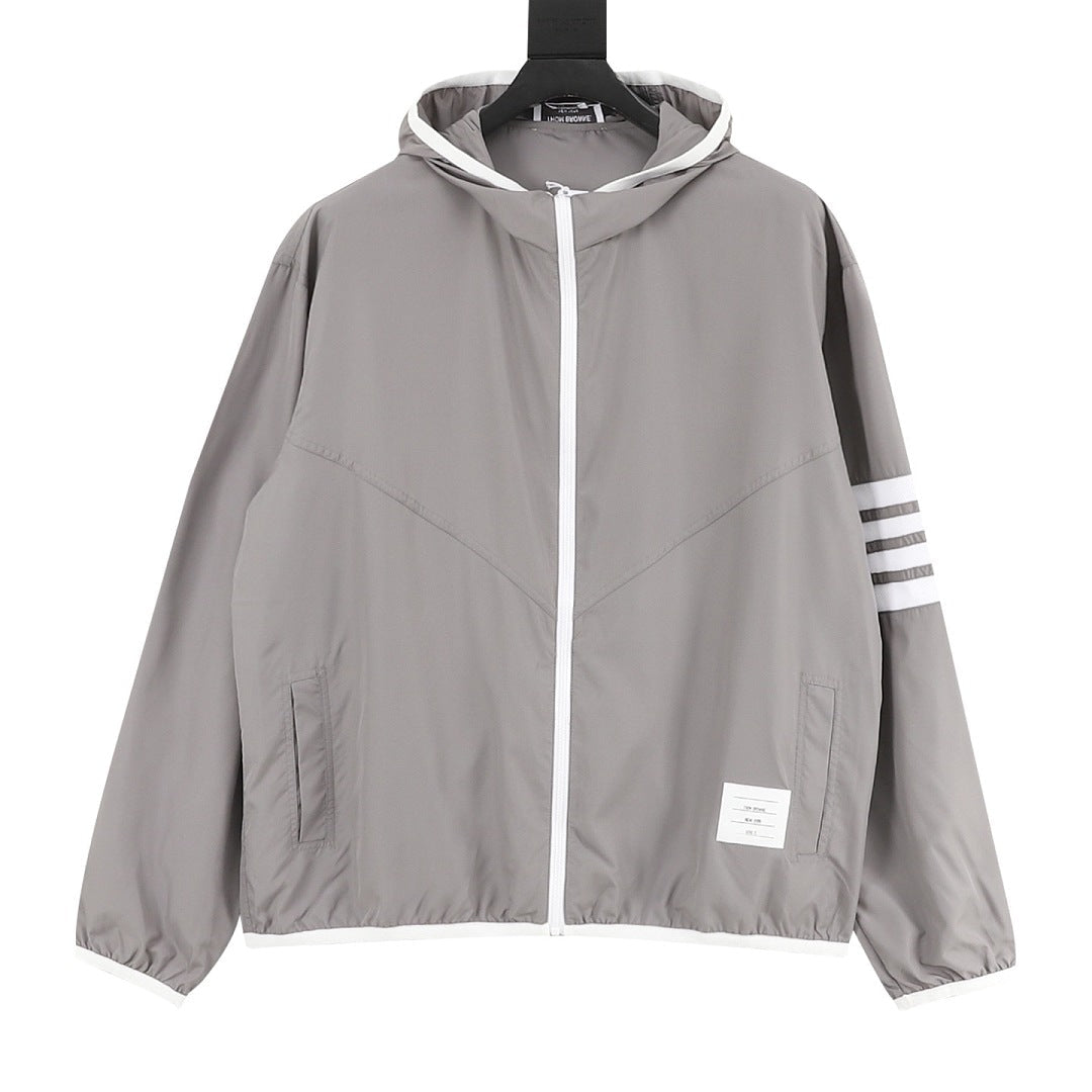 Thom Browne Two-Tone Four-Bar Stripe Sun Protection Jacket