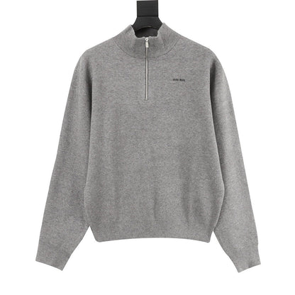 Miu Miu Half-Zip Knit Sweater