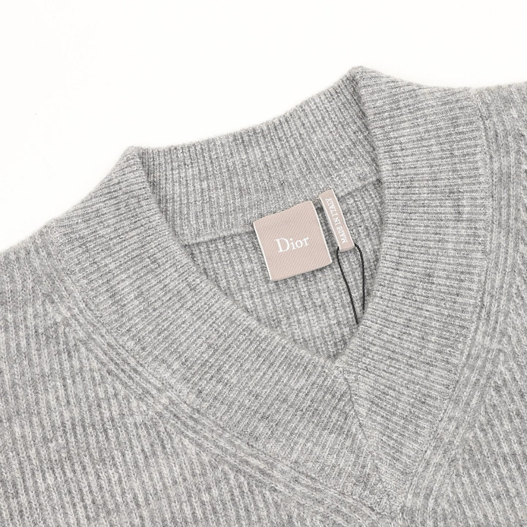 Dior Ribbed V-Neck Sweater