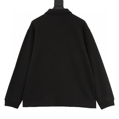 Bottega Veneta Solid-Color Half-Zip Long-Sleeve Top with Woven Chest Pocket