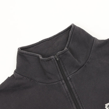 Balenciaga Half-Zip Sweatshirt Charcoal