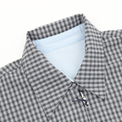 Prada Micro Check Harrington Jacket Grey
