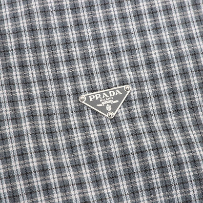 Prada Micro Check Harrington Jacket Grey