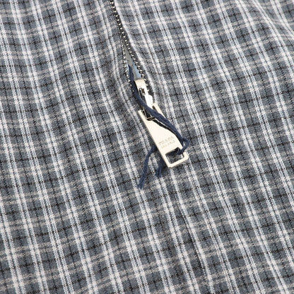 Prada Micro Check Harrington Jacket Grey