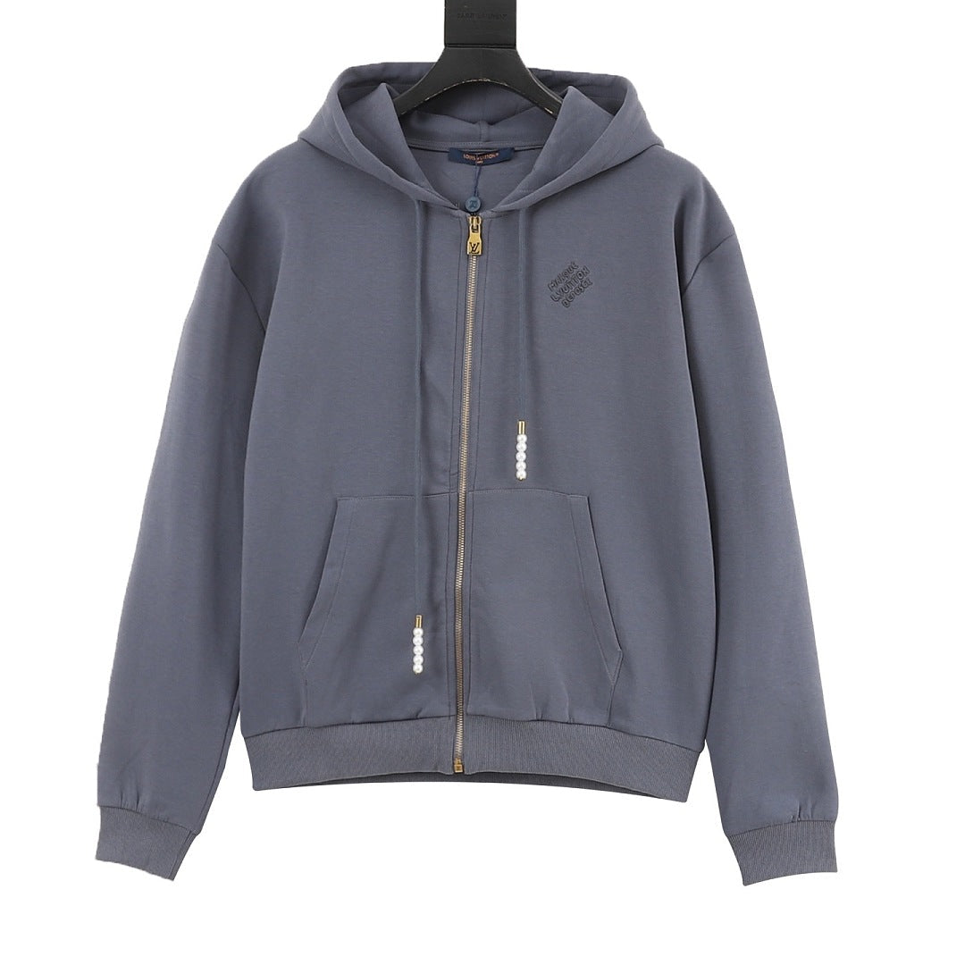 Louis Vuitton Zip-Up Hoodie Slate Blue