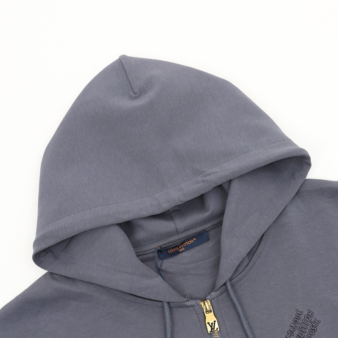 Louis Vuitton Zip-Up Hoodie Slate Blue