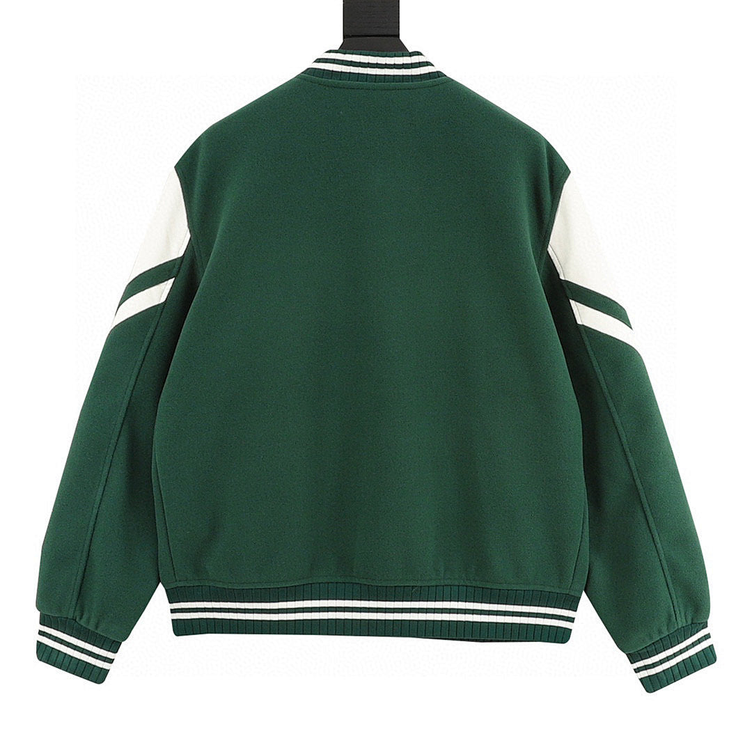 CELINE Triomphe C Logo Patchwork Embroidery Baseball Jacket