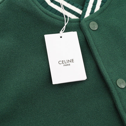 CELINE Triomphe C Logo Patchwork Embroidery Baseball Jacket