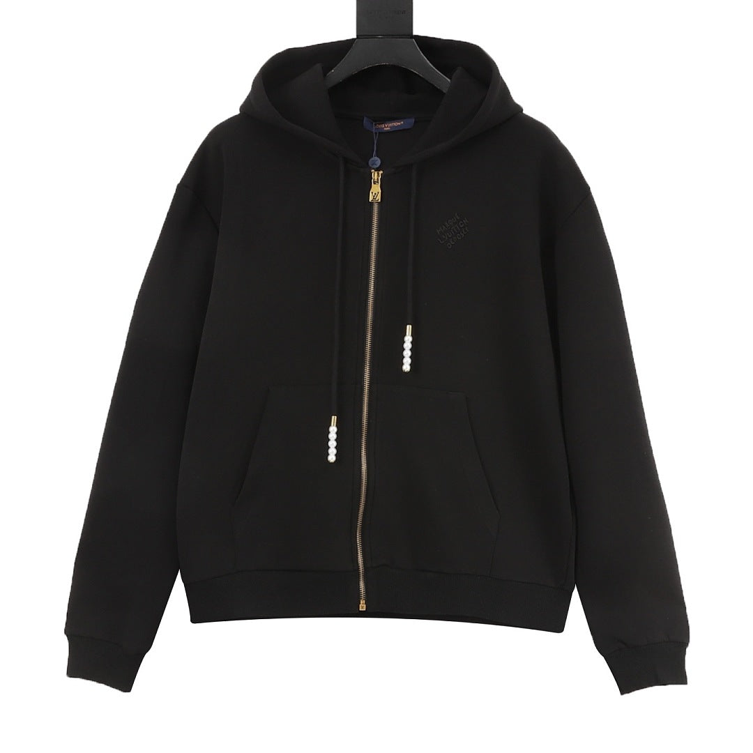 Louis Vuitton Zip-Up Hoodie Black