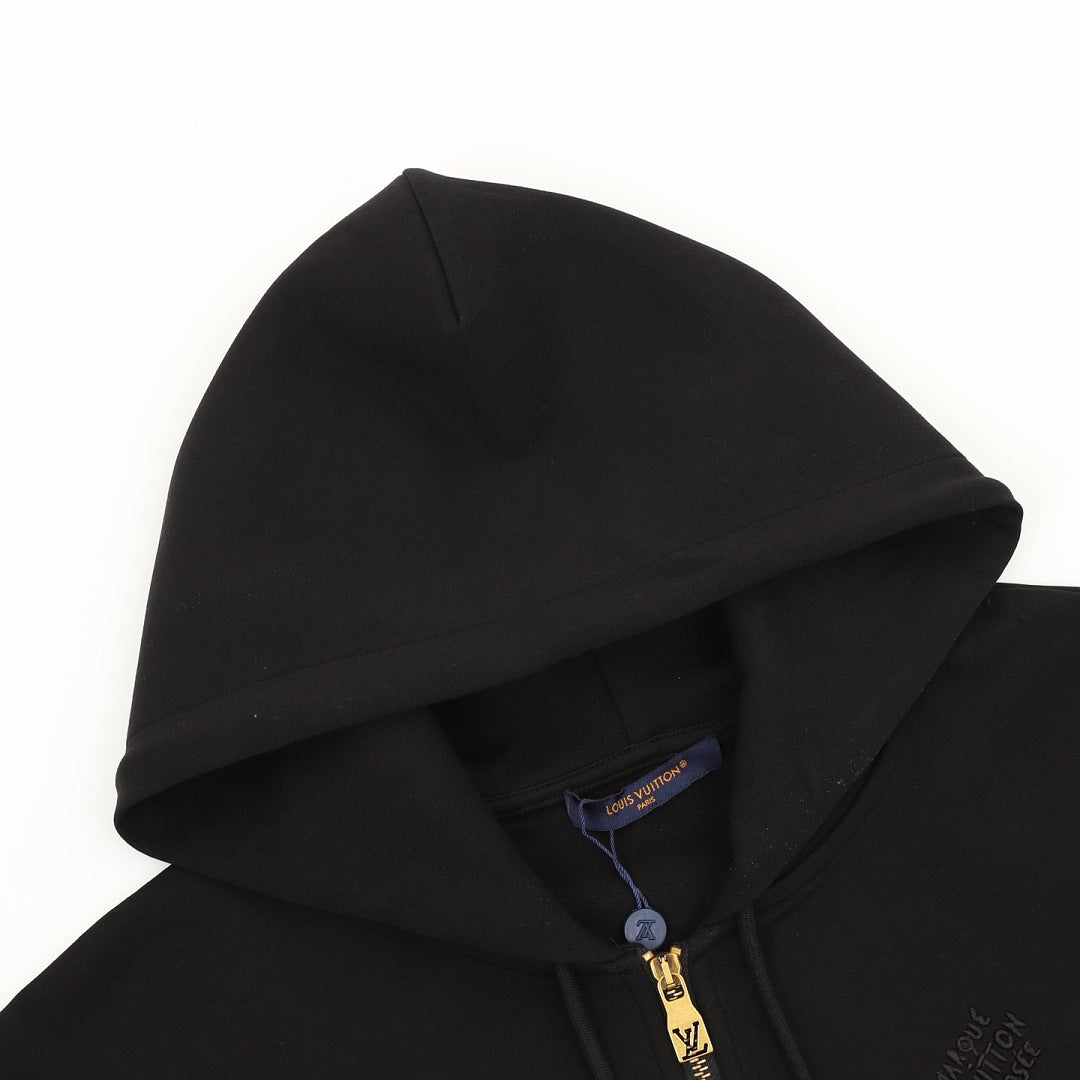 Louis Vuitton Zip-Up Hoodie Black