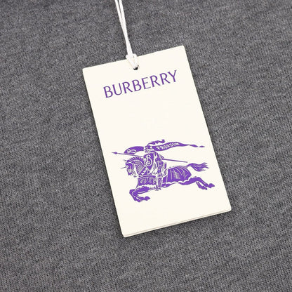 Burberry Vintage Check Half-Zip Knit Sweater — Grey Melange