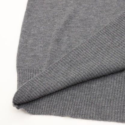 Burberry Vintage Check Half-Zip Knit Sweater — Grey Melange