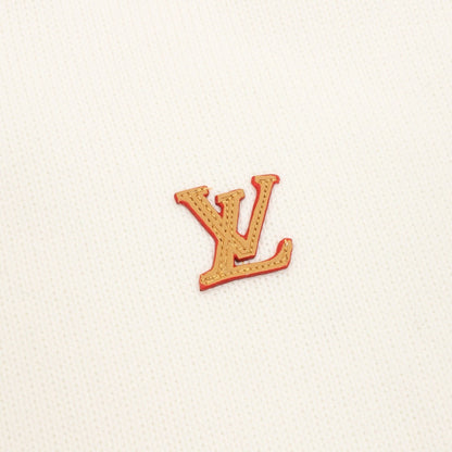 Louis Vuitton LV Leather Logo Knit Hoodie — Off White