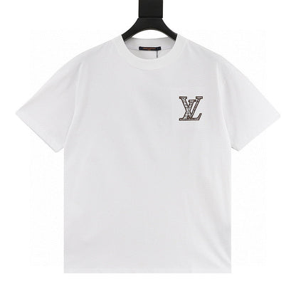 Louis Vuitton Tricolor Monogram Embroidered Short-Sleeve Shirt