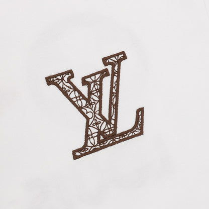 Louis Vuitton Tricolor Monogram Embroidered Short-Sleeve Shirt