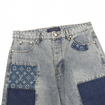 Louis Vuitton Distressed Patchwork Denim Trousers