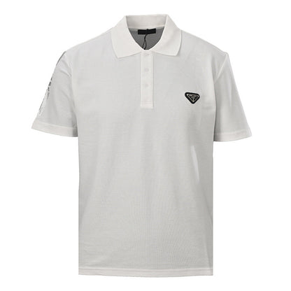 Prada Metal Triangle Logo Polo Shirt