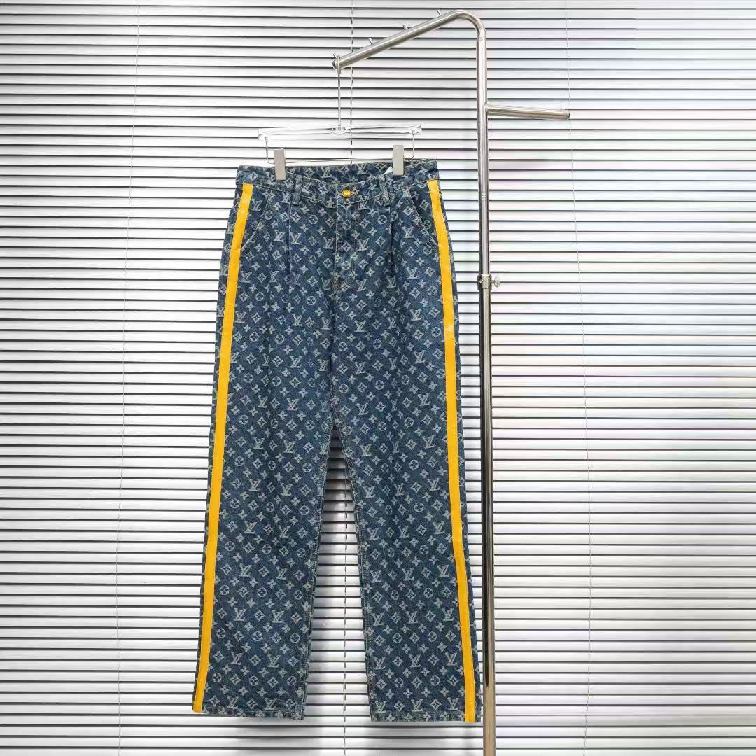 Louis Vuitton Logo-Embroidered Straight-Leg Jeans
