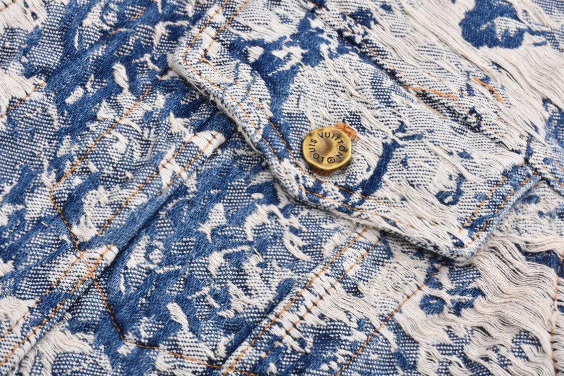 LOUIS VUITTON Floral Jacquard Denim Jacket