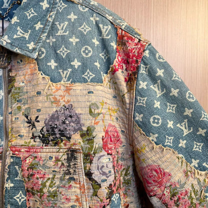 LOUIS VUITTON Monogram x Floral Patchwork Zip Jacket