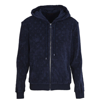Louis Vuitton Monogram Terry Zip Hoodie — Navy