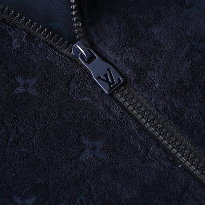 Louis Vuitton Monogram Terry Zip Hoodie — Navy